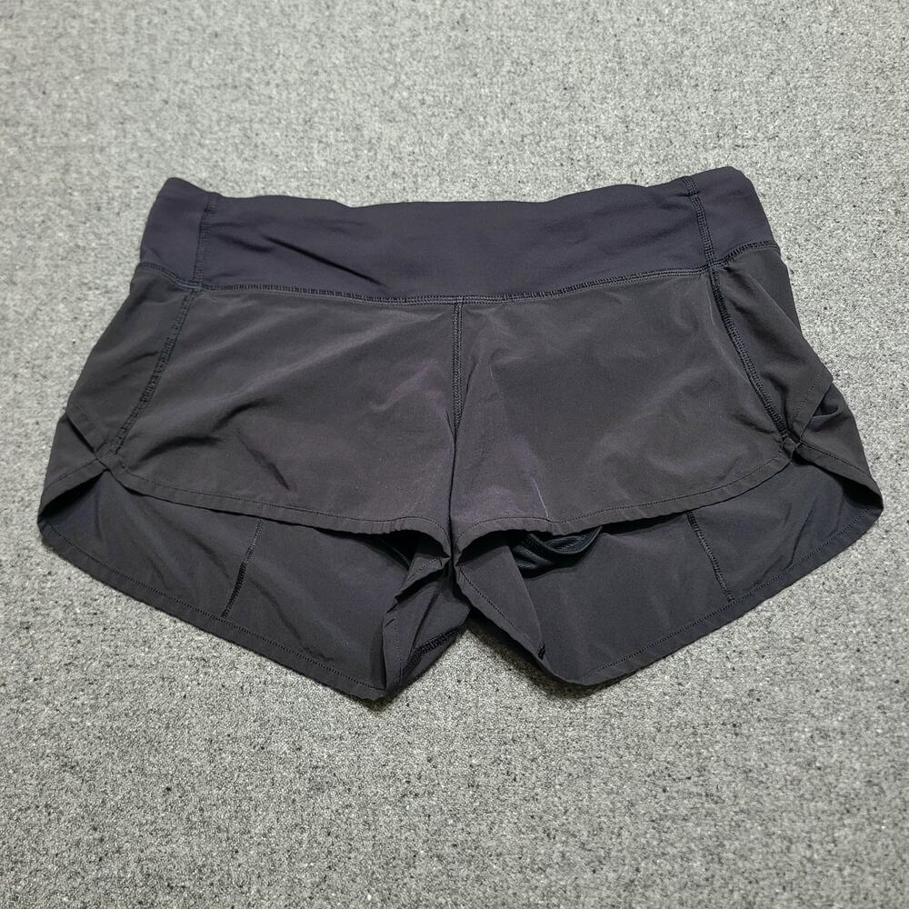 Lululemon Shorts Womens 6 Small Black Speed Brief Lined Running Performance